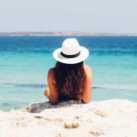 Girl on beach in Cabo