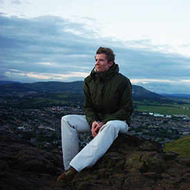 Me freezing at Arthur's Seat in Edinburgh!