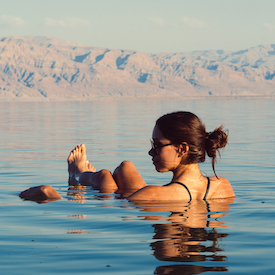 Girl in dead sea israel