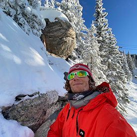 Asher Fergusson snowboarding in Santa Fe, New Mexico