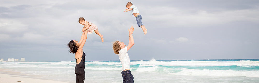 fergusson family at beach in cancun