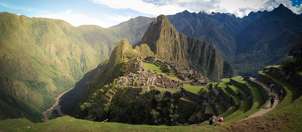 Sunrise at Machu Picchu ruins in Peru