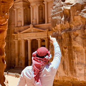 man at petra jordan