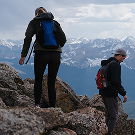 Two hikers in Colorado Rockies