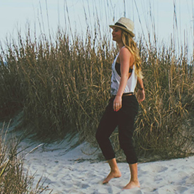 Woman walking on Myrtle Beach