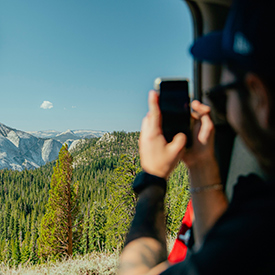 yosemite looking out of car