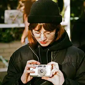 Woman in South Korea with camera