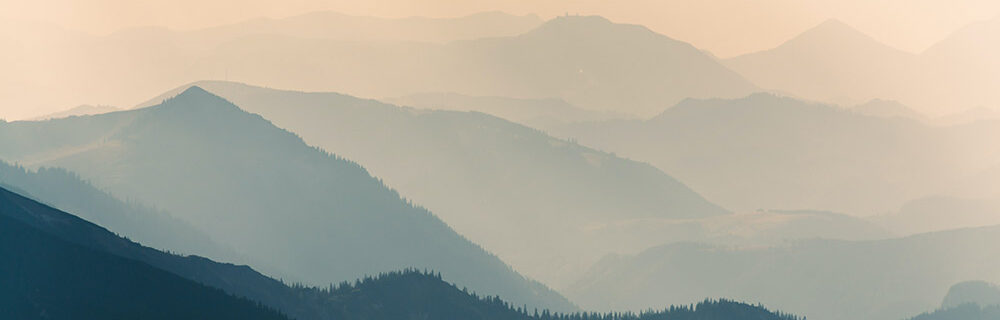 misty mountain view