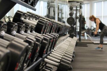 Gym with lady working out