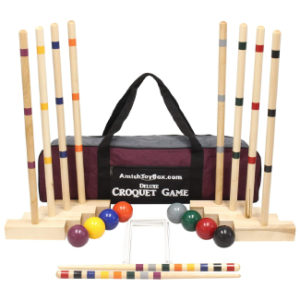 Familien-Sportspiel Krocket-Set Mallet Pole Benchmark Balls für 2-6 Spieler 