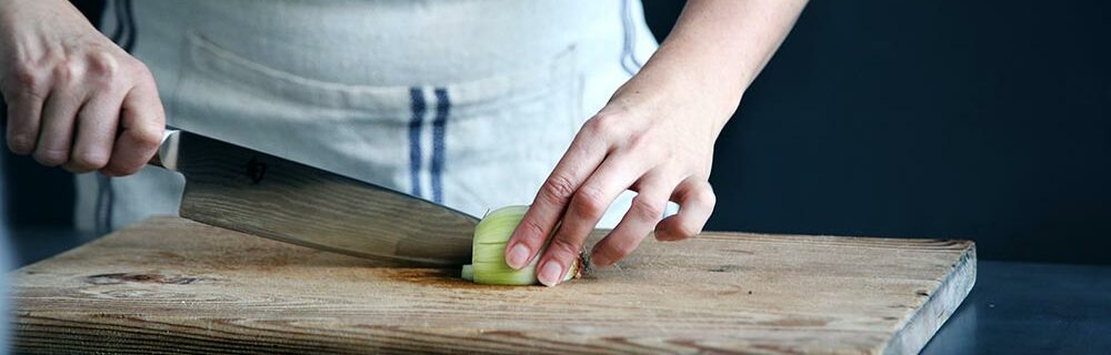 Chef knife in action