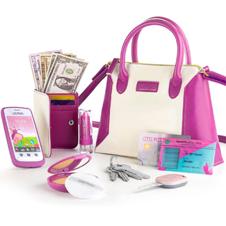 Pretend Play Kid Purse Set for Dress Up America Little Girl's My First Purse 