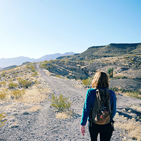 Woman walking on trail Texas