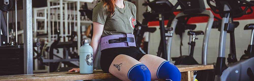 Women wearing a weight lifting belt