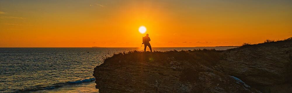 Man in puerto vallerta sunset