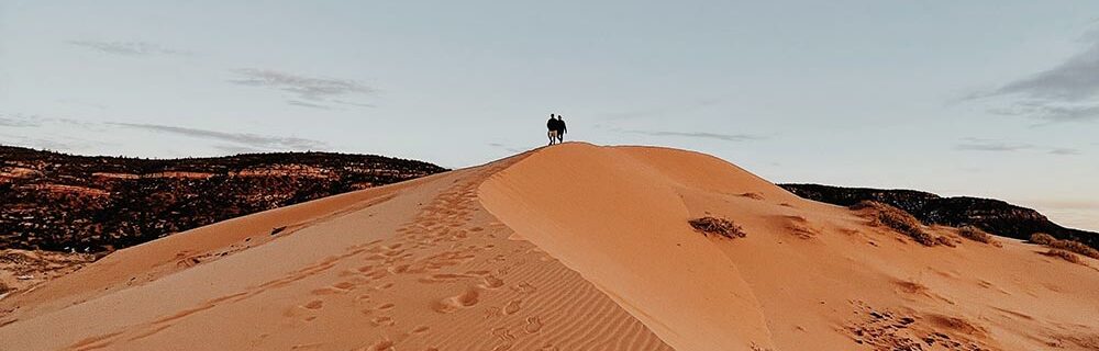 People walking in a desert