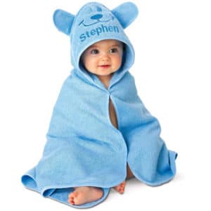 Lillian Vernon Personalized Baby Blue Bear Hooded