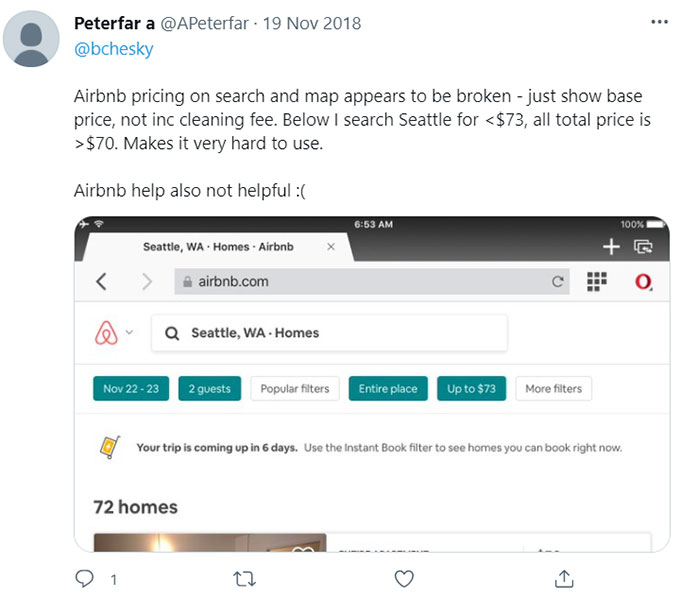 Airbnb Website Issues