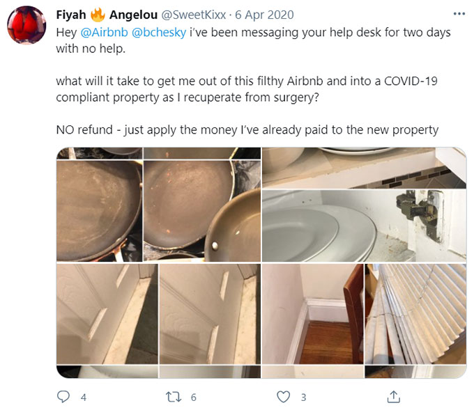 Airbnb Otherwise Filthy, Smelly, Unhealthy