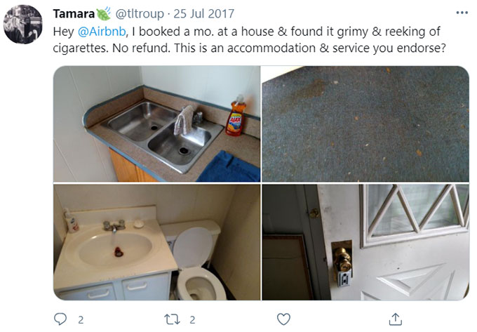 Airbnb Otherwise Filthy, Smelly, Unhealthy