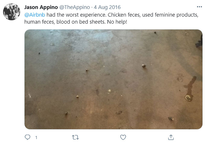 Airbnb Feces-related