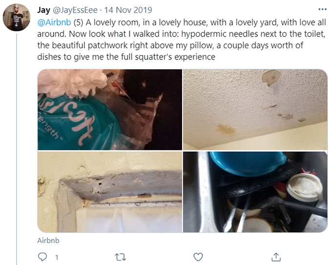 Airbnb Otherwise Filthy, Smelly, Unhealthy