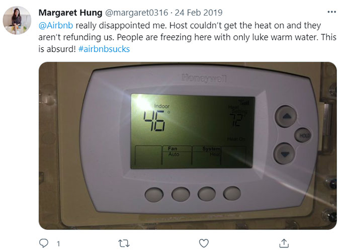 Airbnb No Heat No Hot Water