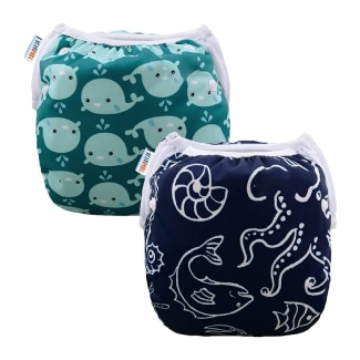 Handprint Swim Diaper Nappy Pant Adjuatable Reusable Snaps Baby Toddler One Size 