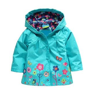 Arshiner Girl Waterproof Hooded Raincoat