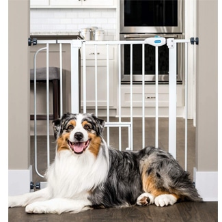pressure mounted baby gate with pet door