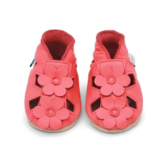 Dotty Fish Soft Leather Infant Flower Sandals 