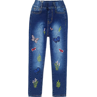 Kidscool Space Little Girl Embroidered Jeans