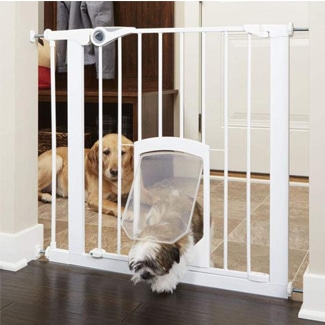 pressure mounted baby gate with pet door