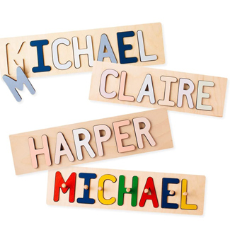 South Bend Woodworks Kids Personalized Wooden Name Puzzle