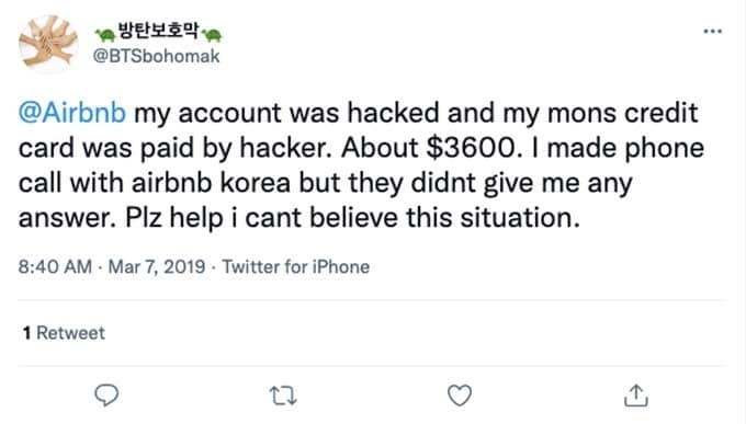 airbnb account hacked for $3,600