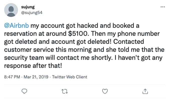 airbnb account hacked for $5,100