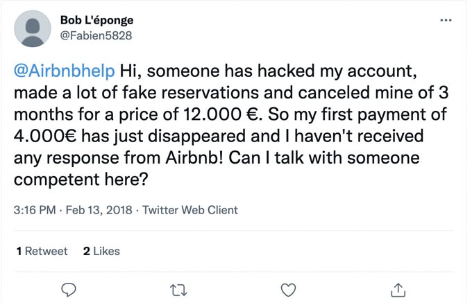 airbnb account hacked for $12,000