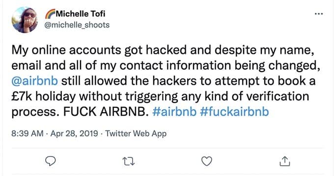 airbnb account hacked for £7,000