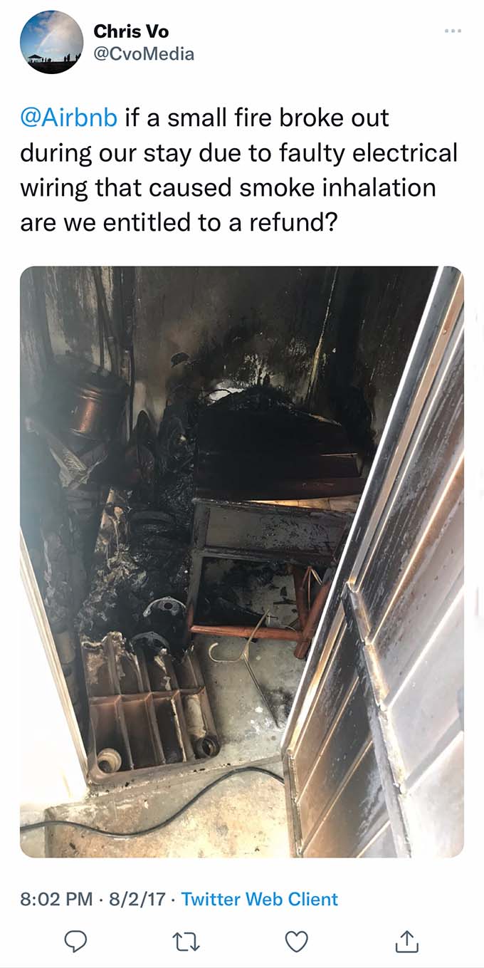 airbnb fire