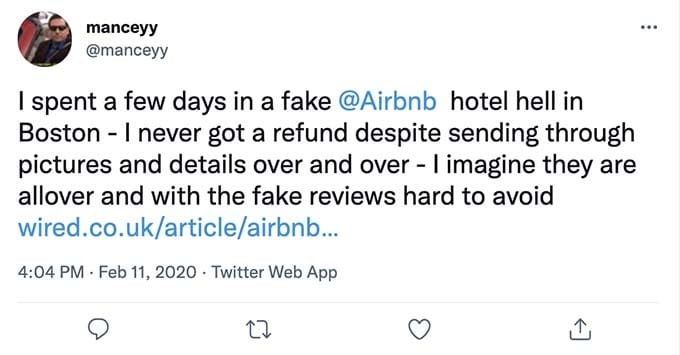 fake airbnb review