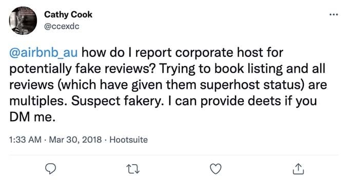 fake airbnb review