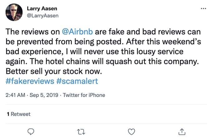 fake airbnb review