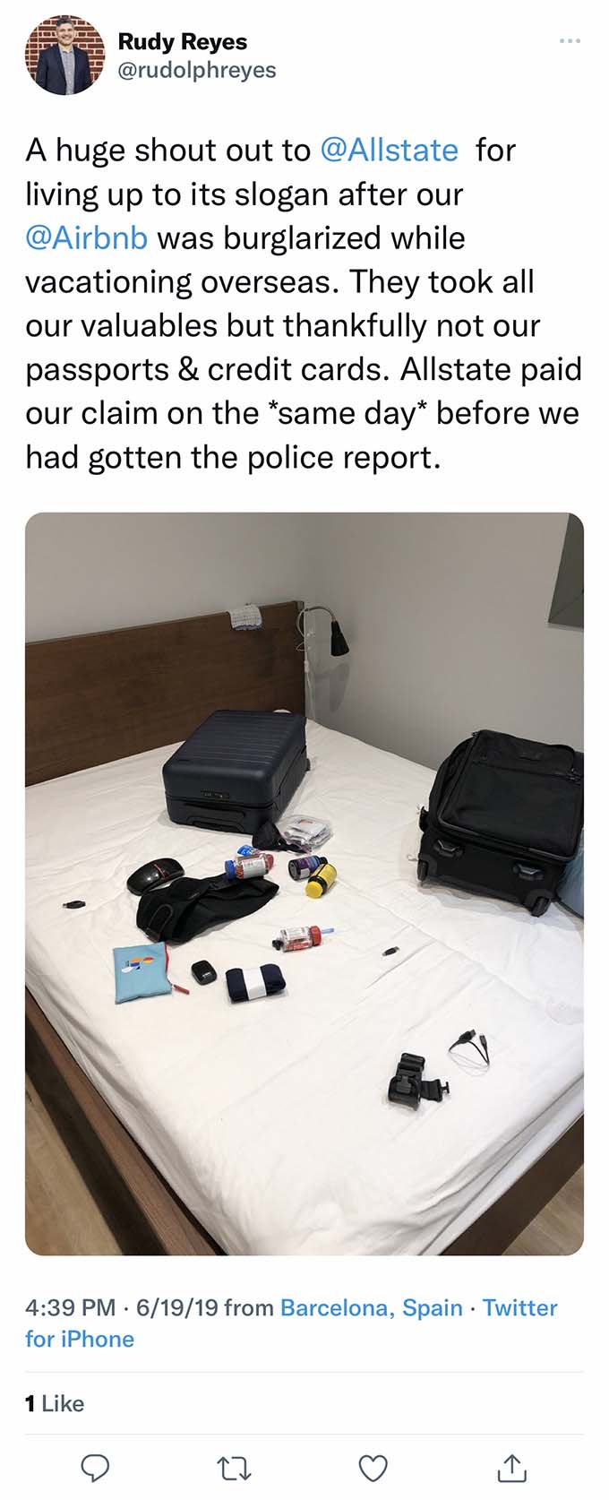 stolen items at airbnb