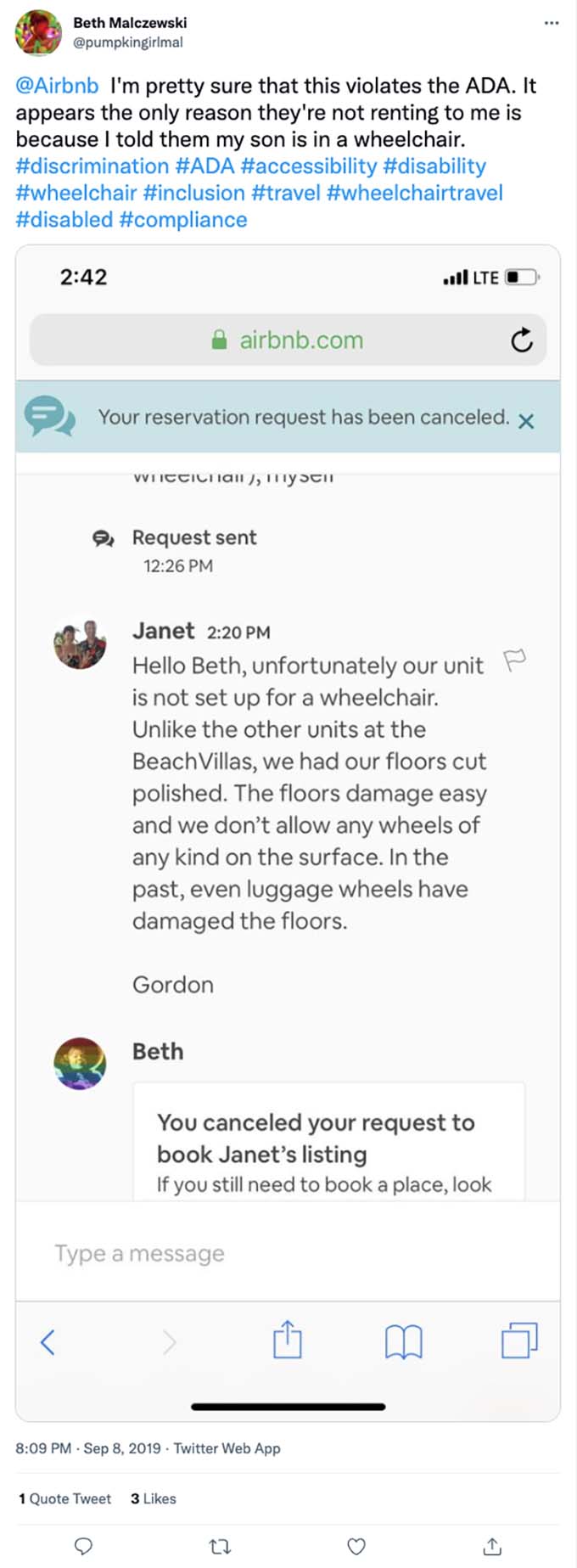airbnb disability discrimination