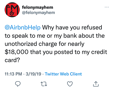 airbnb scammed account lost $18,000