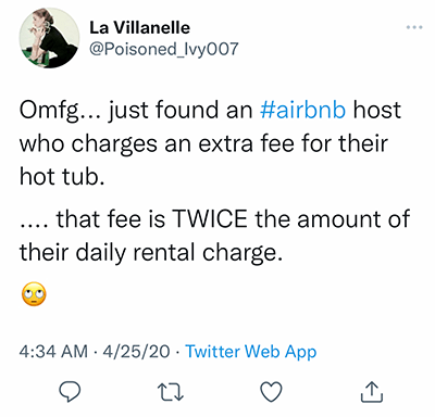 airbnb host charges fee for hot tub