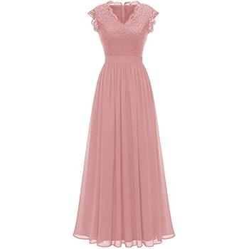 Dressystar V-Neck Sleeveless Lace Bridesmaid Dress