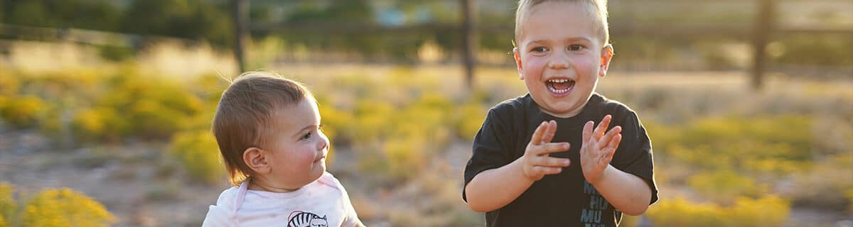 Toddlers, Kingsley and Aurora playing