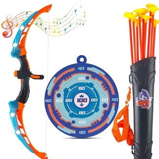 Kids archery set bow and arrow set large bow LED Light Shoot 2 arrows at once UK 