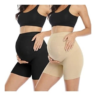 XL, Black Pollyhb Maternity Shapewear Maternity Mid-Thigh Seamless Soft Abdomen Underwear 